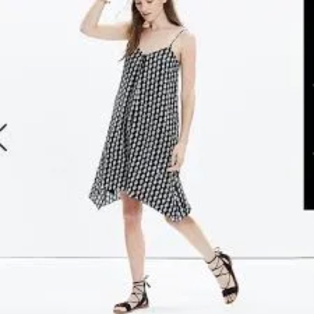 Madewell silk cami dress in Bloomstop small Black and cream floral